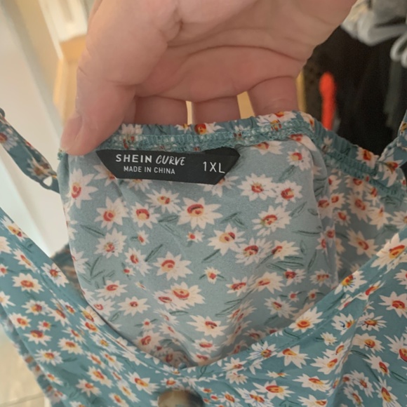 SHEIN Blue Daisy Romper - Picture 2 of 4